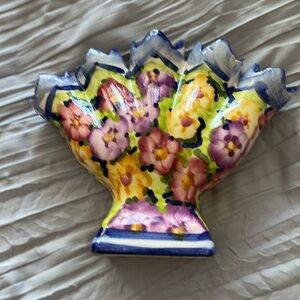 Jay Willfred 5 finger Floral Vase Made in Portugal vintage